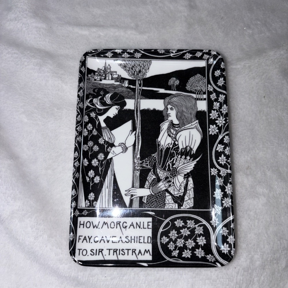 Vintage 70s Aubrey Beardsley Trinket Tray Illustrative  Melamine Mebel Italy EUC